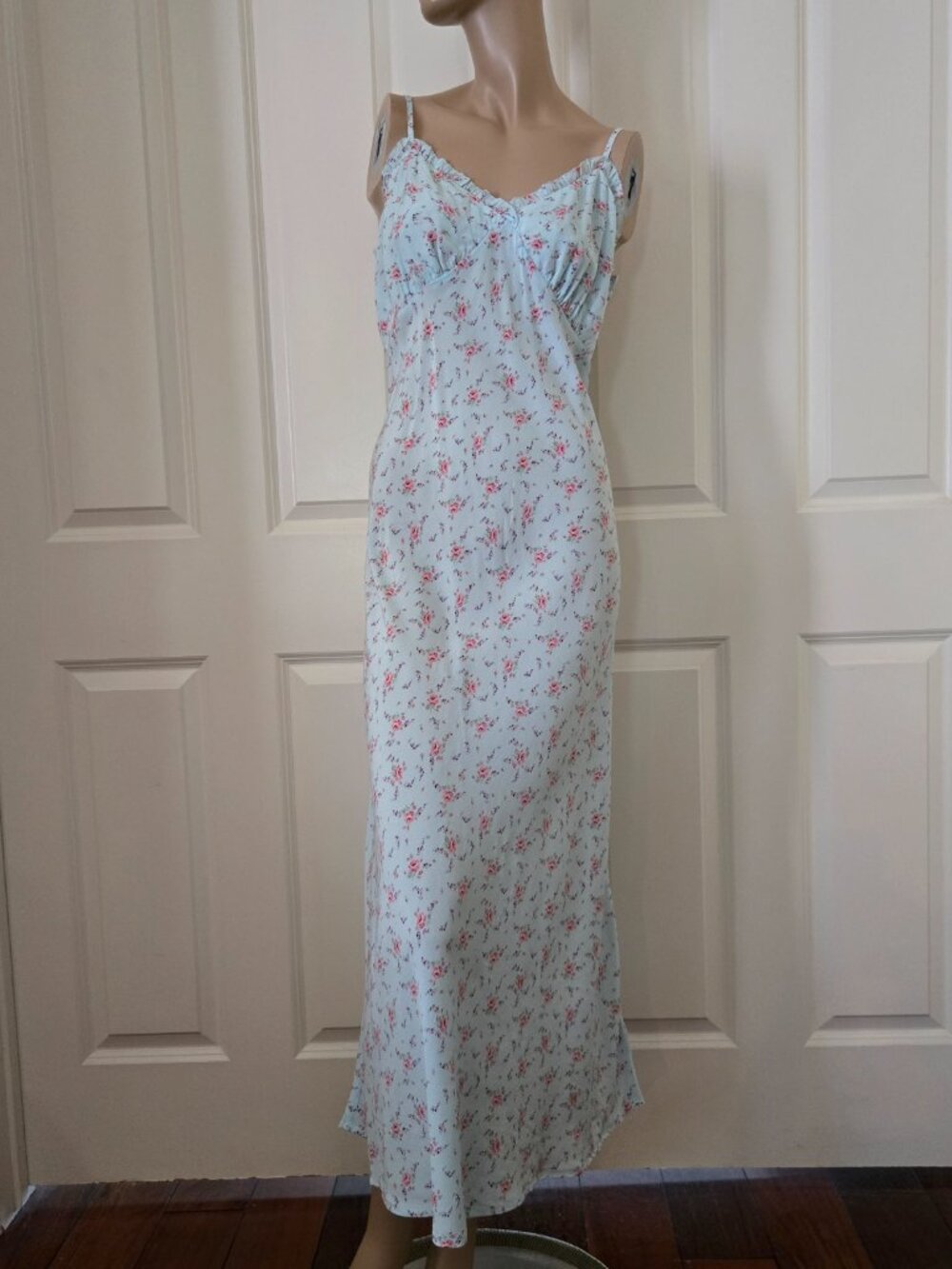 GAP Floral Ruffle Trim Maxi Slip Dress SZ M